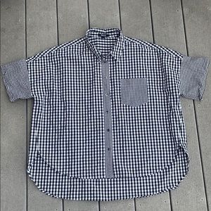 Madewell Gingham Play Button Down Shirt Sz Large